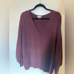 H&M knit V-neck burgundy sweater, XL